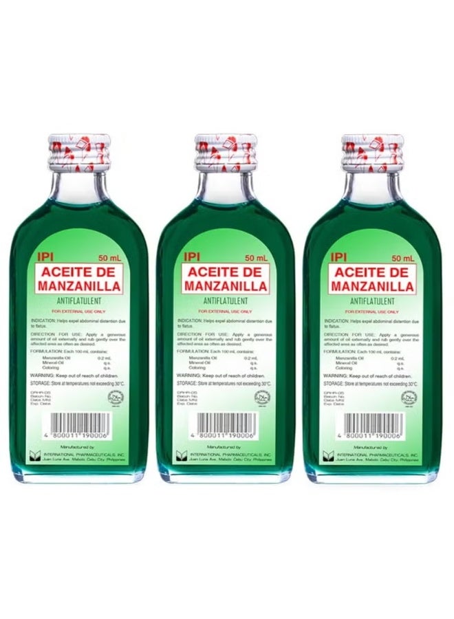 زيت أسيت دي مانزانيلا 50 مل مكون من 3 قطع